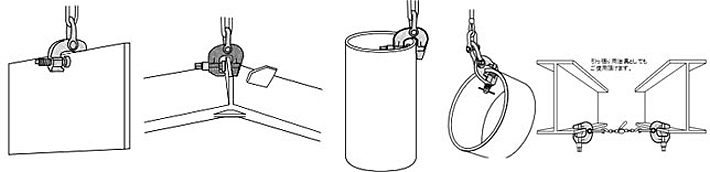 萬(wàn)向螺旋鎖緊吊夾具使用示意圖片