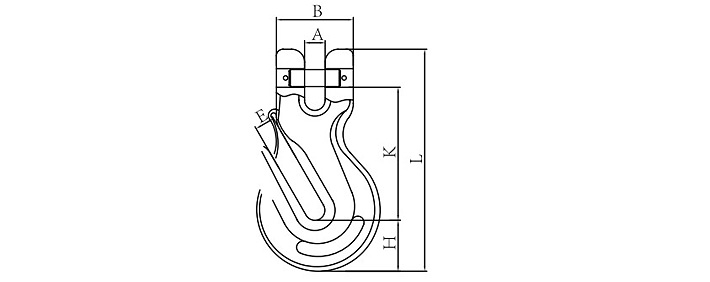 G80美標羊角抓鉤結(jié)構(gòu)尺寸圖片