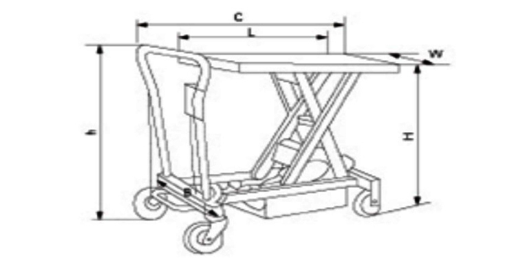 大臺(tái)面升降平臺(tái)車(chē)尺寸圖