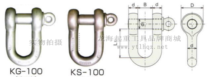 美式強(qiáng)力卸扣尺寸參考